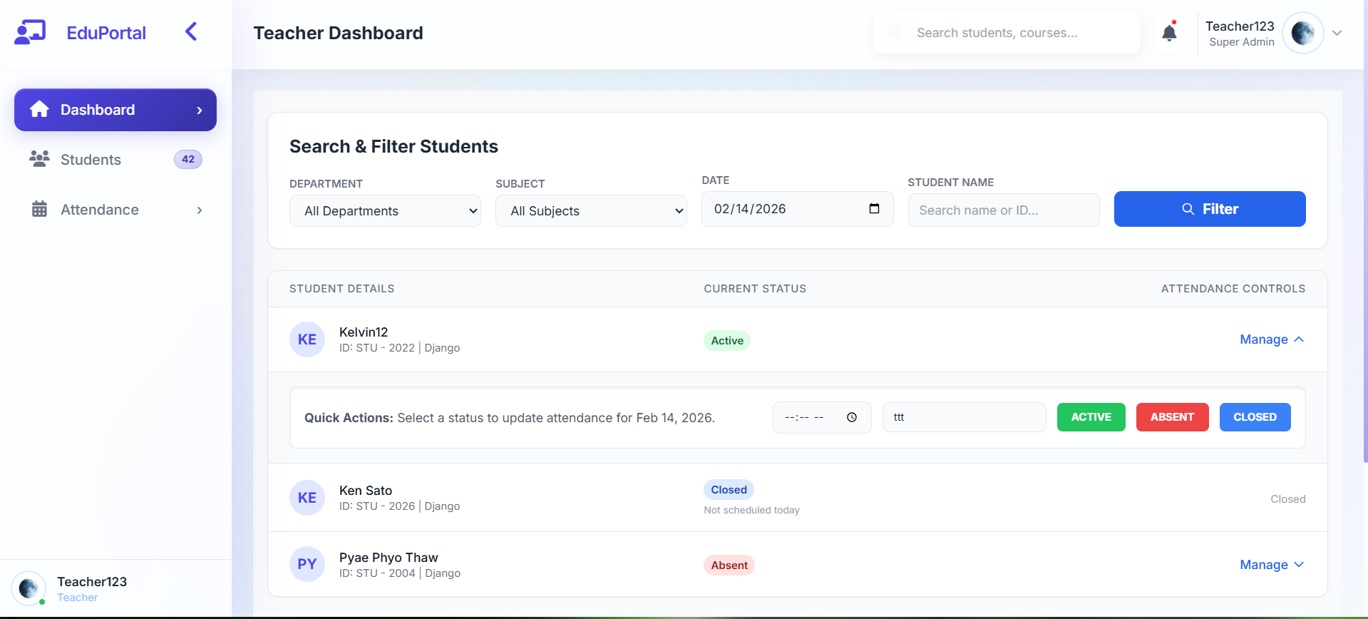 Teacher Attendance