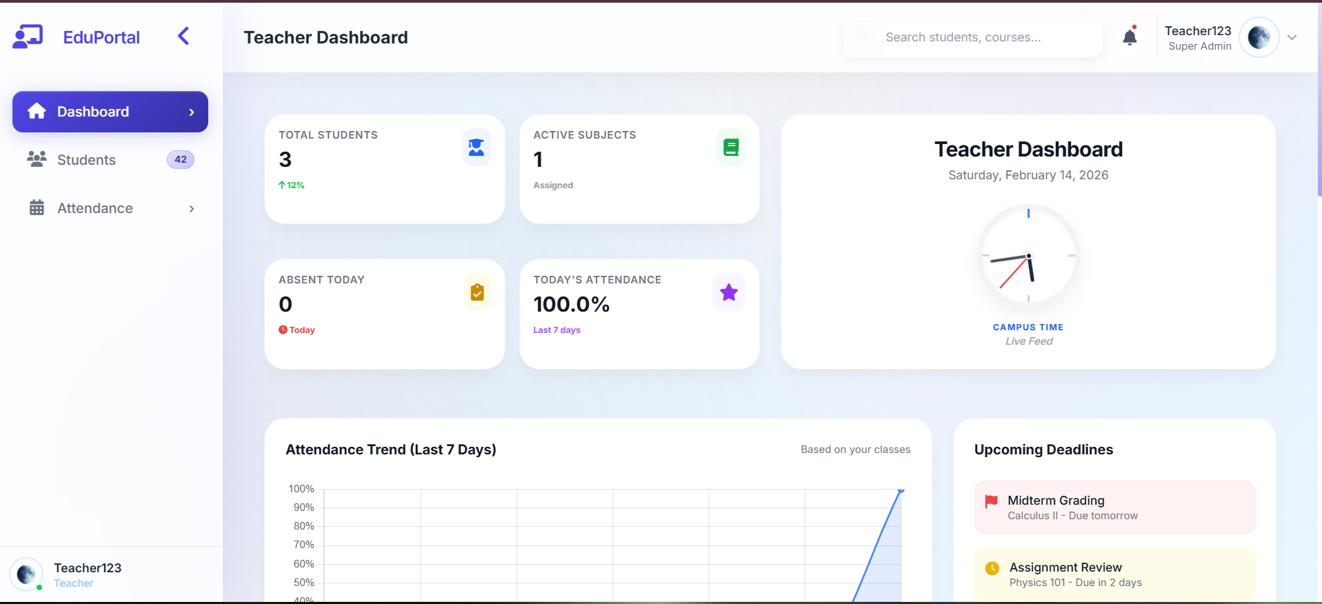 Teacher Dashboard